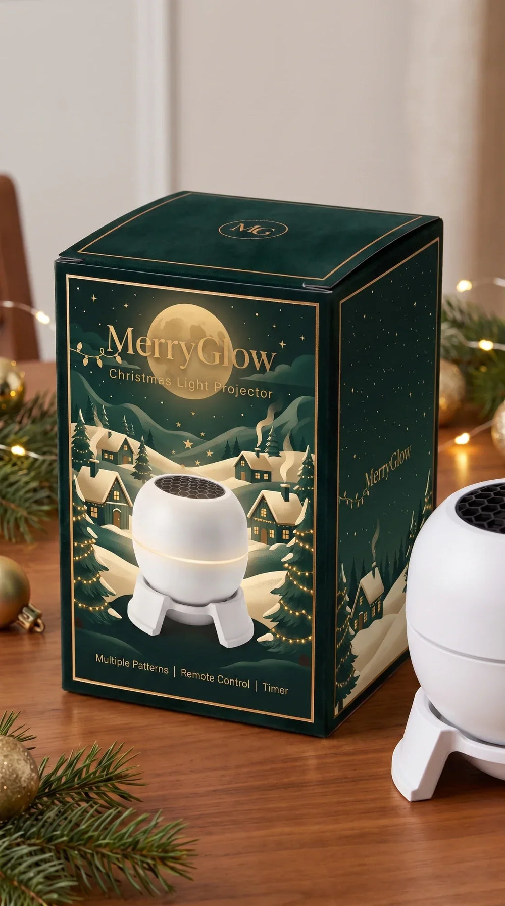 MerryGlow Christmas Sky Projector premium gift box